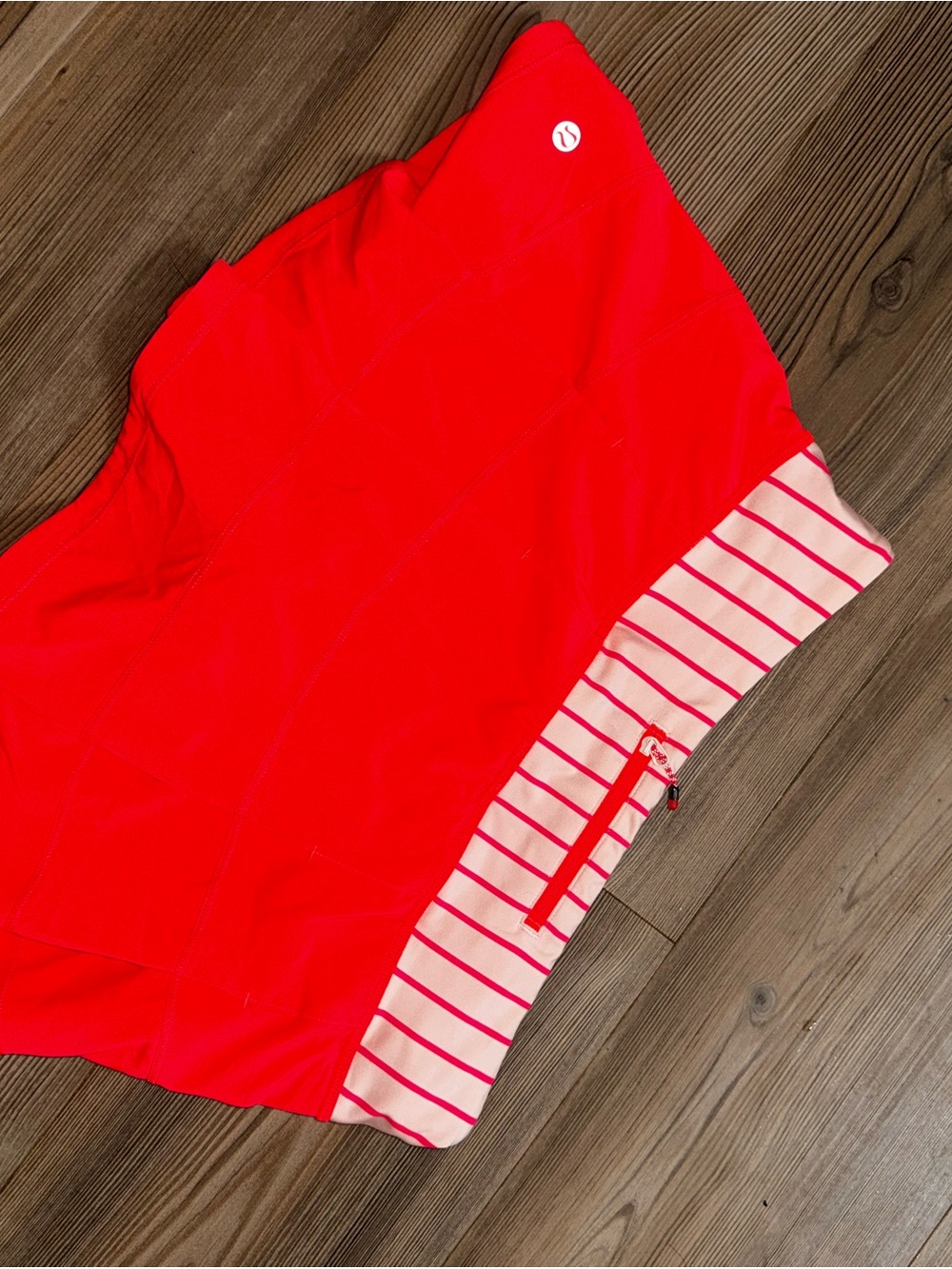 LULULEMON Pace Rival Skirt 2 Electric Coral Stripe Run